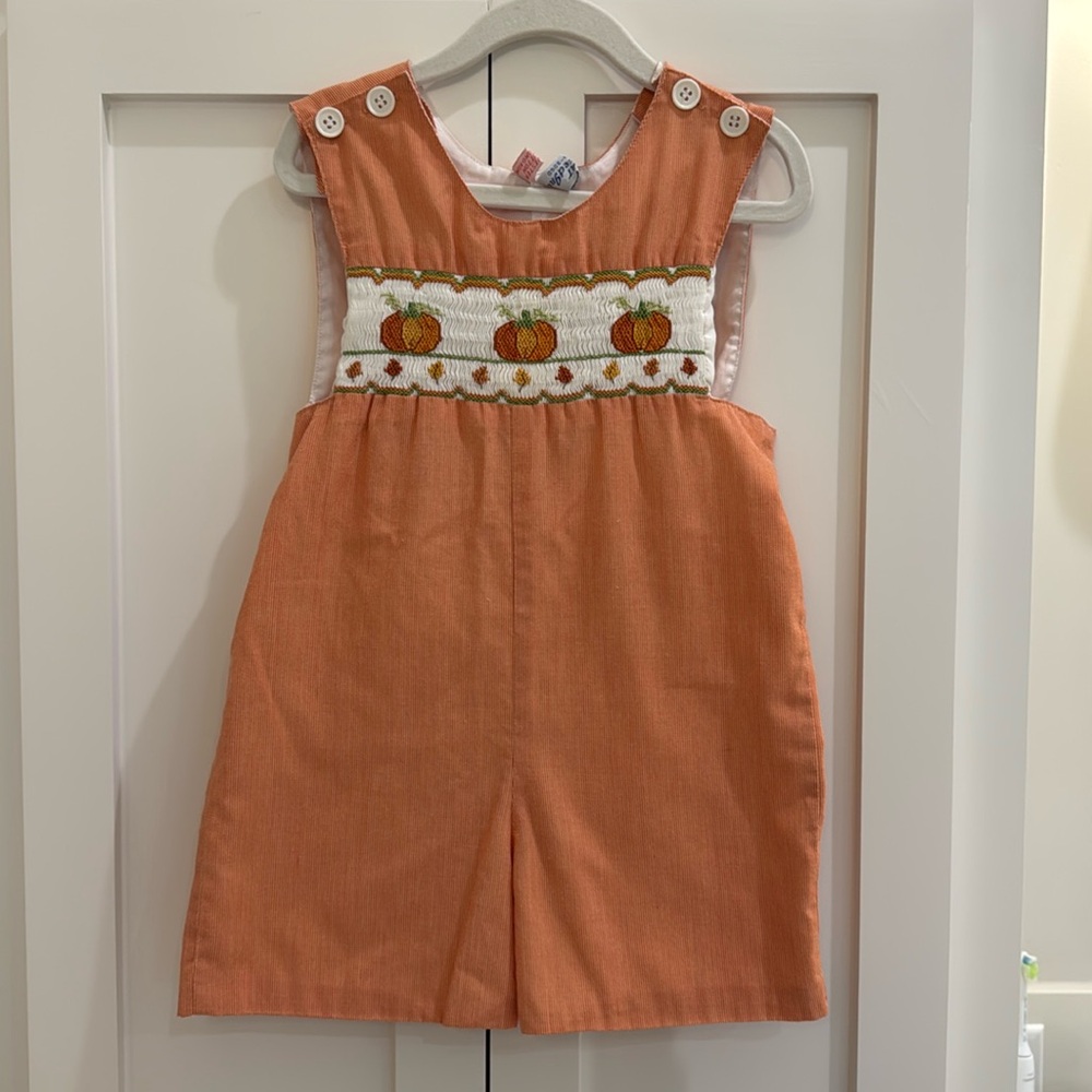 Orient Expressed Inc. Smocked Pumpkin Jon Jon 3T